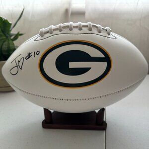 JORDAN LOVE SIGNED GREEN BAY PACKERS QB AUTOGRAPHED FOOTBALL W/HOLO COA - 868